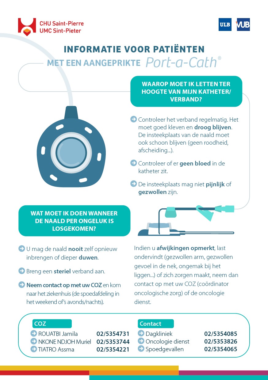 Informatie voor patiënten met een aangeprikte Port-a-Cath Informatie voor patiënten met een aangeprikte Port-a-Cath